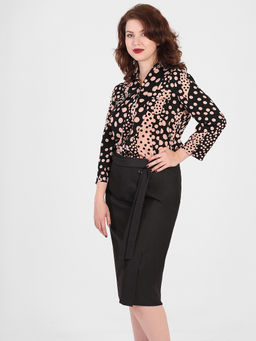 Юбка на пуговицах с поясом - Almond фото 3