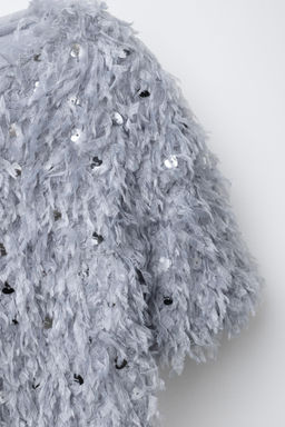 FEATHER AND SEQUIN T-SHIRT - Zara фото 3