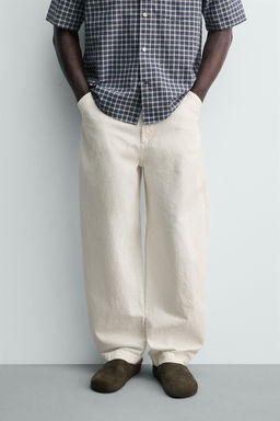 PANTAL?N CARPINTERO RELAXED FIT / Blanco roto - Zara фото 2