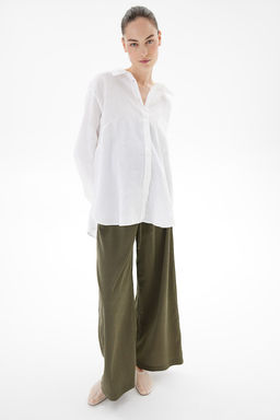 MAMA Pantalon con efecto arrugado - H&m фото 3