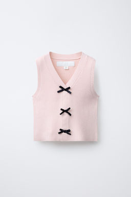 KNIT VEST WITH BOWS
