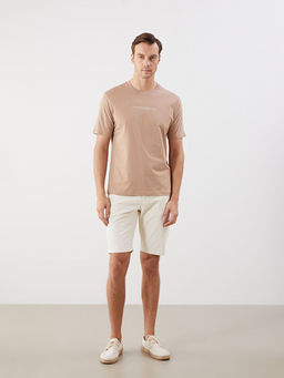 Bisiklet Yaka Bask?l? Penye Erkek Ti??rt