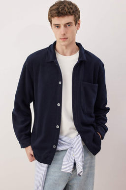 Lacivert Polar Regular/Normal Kesim Cep Detayl? Gomlek TMNAW26GO00028