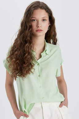 Regular Fit K?sa Kollu Gomlek - Defacto фото 2