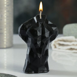 Фигурная свеча "Торс мужской хрусталь" черная, 11см