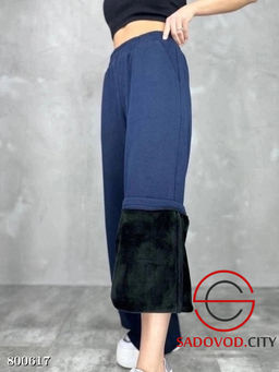 Тёплые кюлоты (палаццо) из хлопка с мехом - Bruno фото 6