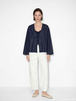 V Yaka Ba?lama Detayl? Jean Bluz