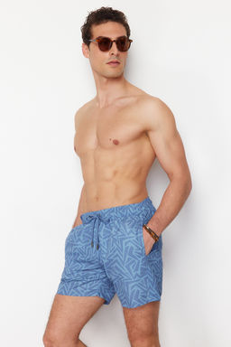 TRENDYOL MAN Mavi Standart Boy Geometrik Bask?l? Deniz Sortu TMNSS24DS00007 - Trendyolmilla фото 12