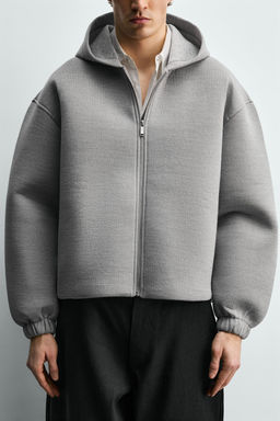 COMPACT BOXY FIT ZIP-UP SWEATSHIRT - Zara фото 13