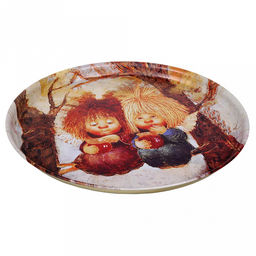 Поднос металлический Сладкая жизнь д20см, круглый, (тарелка) (Россия) - Домашняя мода фото 2