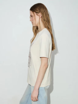 Футболка с принтом и вышивкой / Zarina фото 4