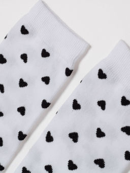 Цена за 2 пары. Носки Короткие CONTE Хлопковые носки CLASSIC с рисунками Сердечки белый - Conte elegant фото 2