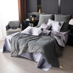Комплект постельного белья Сатин Velouria Luxe с Одеялом VL013 Евро 4 Наволочки