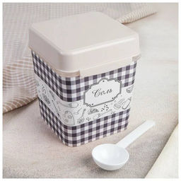 Цена за 2 шт. Ёмкость "Плетёнка" (соль) 1,2л. с ложкой М4832