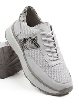 03-C129-9 WHITE Кроссовки женские (натуральная кожа)