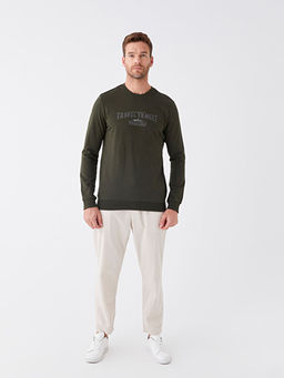 Bisiklet Yaka Uzun Kollu Bask?l? Erkek Sweatshirt - Waikiki фото 3