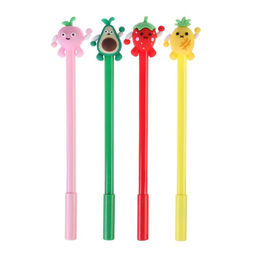 Цена за 12 шт. Ручка - прикол Calligrata «Ягоды/Фрукты», гелевая, МИКС