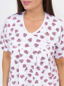 Ночная сорочка женская, цвет белый розовый