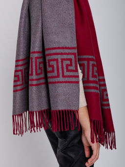 В составе шерсть и кашемир! теплый двусторонний палантин - Tantino фото 7