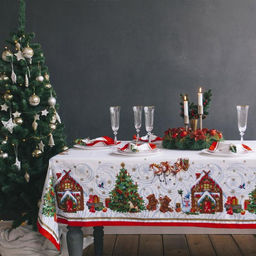 Скатерть новогодняя Этель Новогодняя сказка 150х220см +/-3см с ГМВО, хл100%