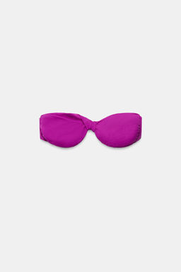 TOP BIKINI BANDEAU AROS NUDO / Magenta - Zara фото 6