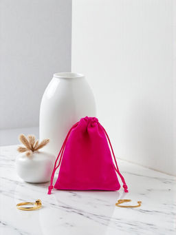 Набор мешочков бархатных 50 шт. 10×12 см, ярко-розовый