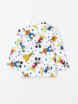 Polo Yaka Uzun Kollu Mickey Mouse Bask?l? Erkek Bebek Pijama Tak?m? - Waikiki фото 3