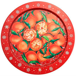 Поднос жестяной круглый Delta Мандарины Ц379-01753 (12)