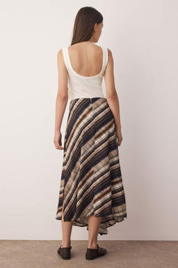 Trendyolmilla Cok Renkli Asimetrik Y?rtmacl? Uzun/Maxi Viskon Etek TWOSS25ET00183 фото 13