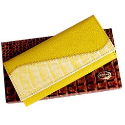 Портмоне женское Cayman-409 н/к, 4 отд, 3 карм, желтый флотер/желтый КЛ (17) 153039  фото 4