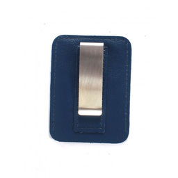 Обложка пропуск/карточка/проездной Croco-фк-1009 металл клипса д/денег, натуральная кожа синий бергамо (47) 264752  фото 2