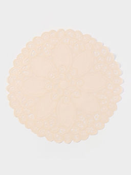 Цена за 12 шт. Салфетка ажурная «Цветок», d=38 см, бежевая