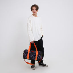 Сумка детская спортивная для мальчика «Камуфляж», 40×20×20 см, отдел на молнии, чёрная