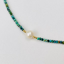 Колье из Бирюзы и Жемчуга 42 см +