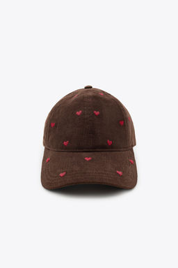 CORDUROY CAP WITH HEART EMBROIDERY - Zara фото 4