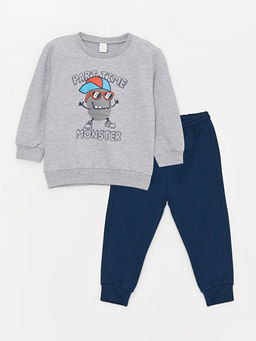 Bisiklet Yaka Uzun Kollu Erkek Bebek Sweatshirt ve E?ofman Alt 2li Tak?m