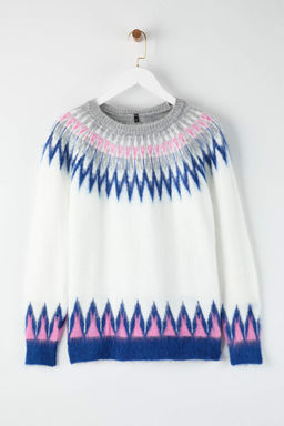 Kemik Yumusak Dokulu Desenli Triko Kazak TWOAW26KZ00172 - Trendyolmilla фото 5