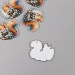 Цена за 5 шт. Декор для творчества акрил «Бельчонок в пижамке сладко спит на подушке», 2.9×3.4×0.3 см