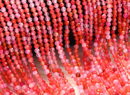 Бусины из агата тонированного шарик гр.3мм цв.розовый, 37см, 128 бусин Радуга камня