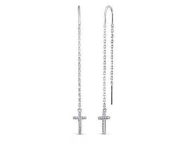 Серьги из серебра куб.циркон., В10-1128
