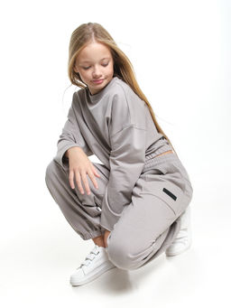 Комплект спортивный для девочки 22-7666 серый - Mini maxi фото 11