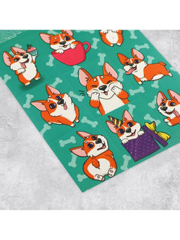 Цена за 10 шт. Наклейки детские «Забавный корги», раскраска на обороте, 11×15.5 см