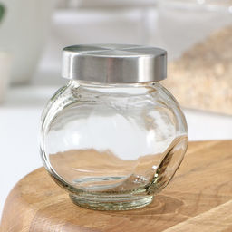 Баночка стеклянная для специй Доляна «Металлик», 200 мл, 6×8 см