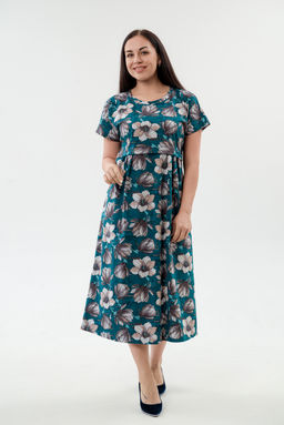 Платье женское из кулирки Миранда изумруд макси - Амадэль фото 4