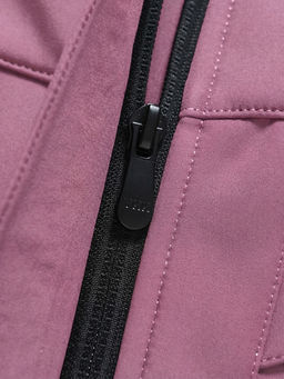 Ветровка женская софтшелл виндстоппер с капюшоном спортивная малинового цвета 9616_1M