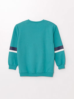 Bisiklet Yaka Uzun Kollu Bask?l? Erkek Bebek Sweatshirt