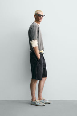 BERMUDA RELAXED FIT BOLSILLO CARPINTERO / Gris oscuro - Zara фото 4