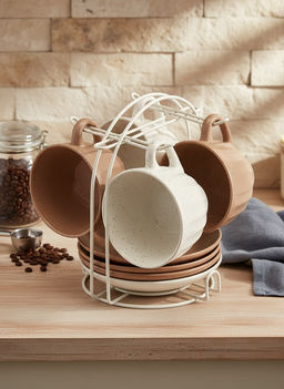 Чайный набор 8 пр. (240 мл) на металлической подставке "Latte" Ф11-060К/8