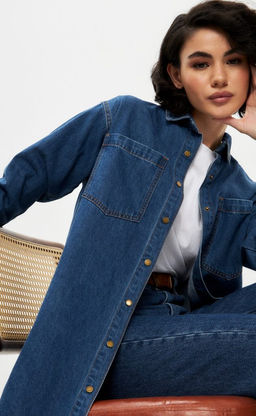 Рубашка джинс F322-0410 b.blue