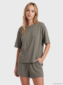 Modal Kar???ml? Kad?n ?ortlu Pijama Tak?m?